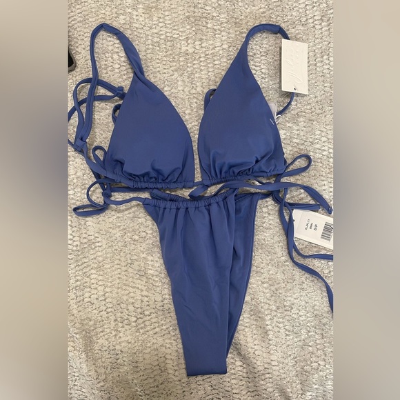 Helen Owen Bri Triangle Bikini in Dusty blue - Picture 4 of 4